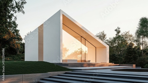 Modern Minimalist House Design: Sunset View