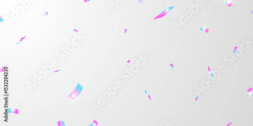 Light effect and zigzag ribbon falling from above on a beam of light, tinsel vector