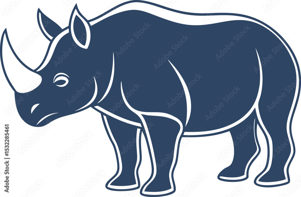 Fototapeta premium rhino vinyl ready vector illustration