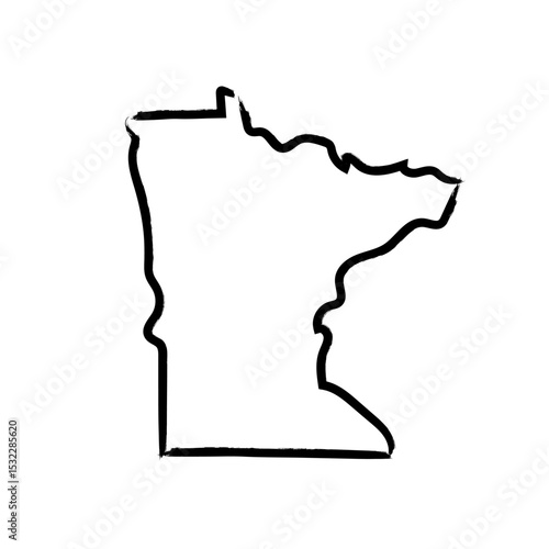 Minnesota hand drawn map. Simple US state outline sketch map. Doodle style map isolated on white for business designs.