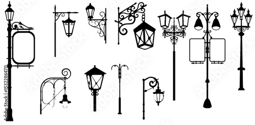Vintage Street Lamp & Lantern Collection - Ornate Outdoor Lighting & Signage Designs