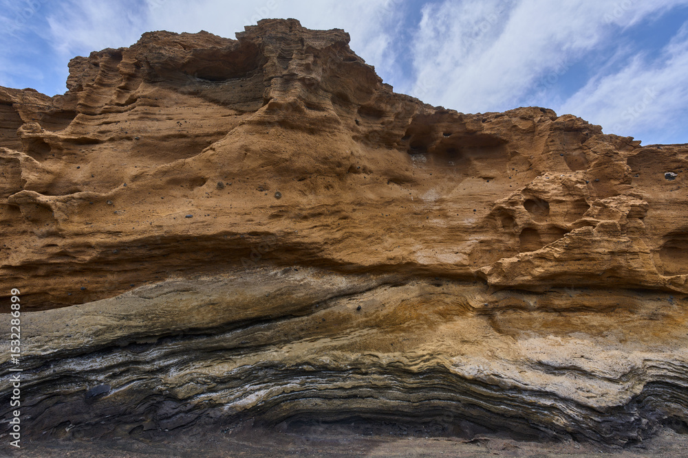 Obraz premium Volcanic cliff at Playa Amarilla