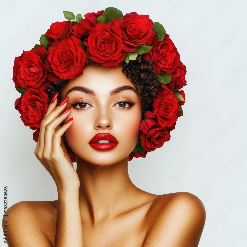 Naklejka premium Rose Headband Advertisement