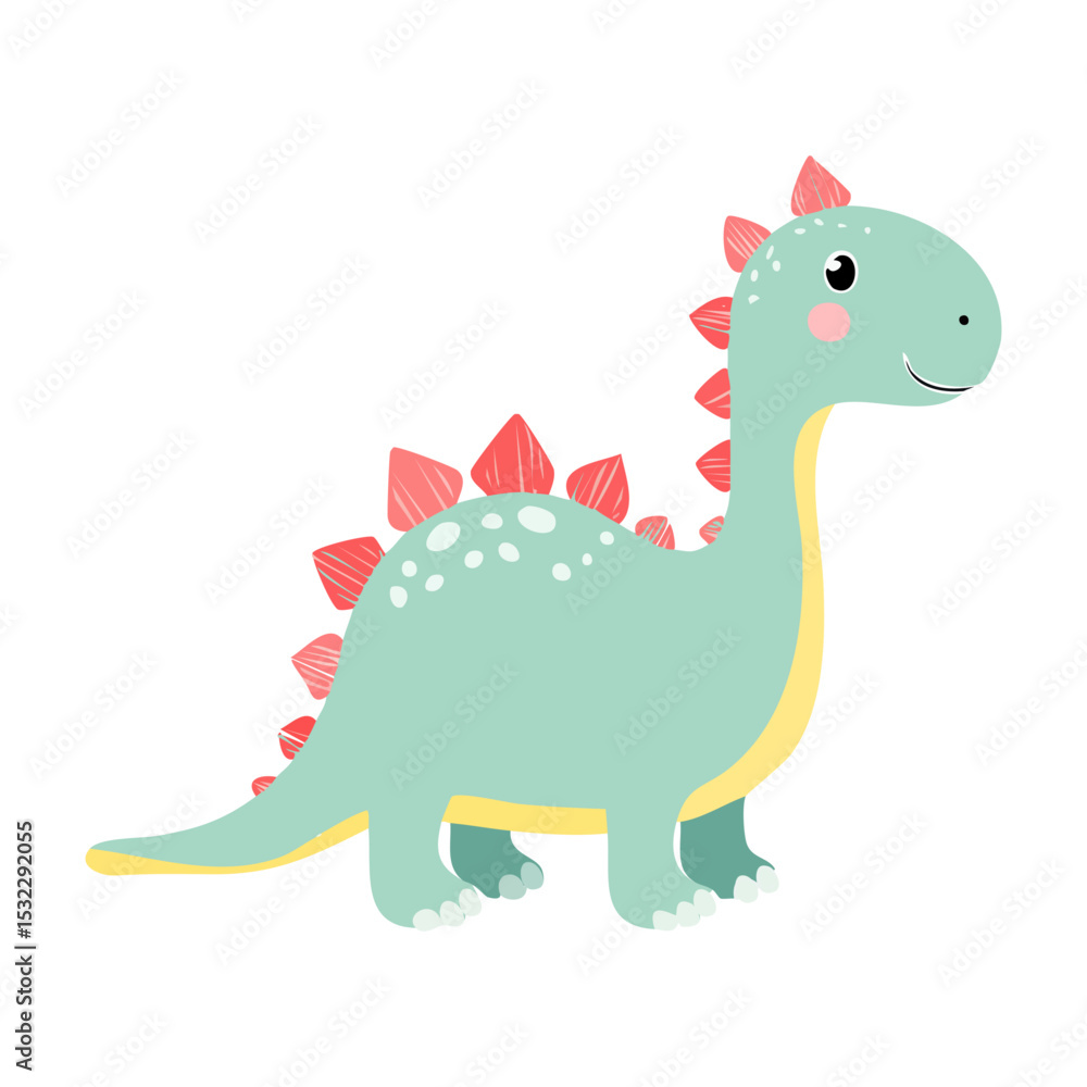 Vector cartoon cute cuddly green dragon cub with wings. Vector cartoon cute cuddly green dragon cub with wings.