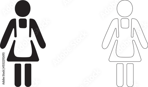 Woman in an apron. Vector icon.
