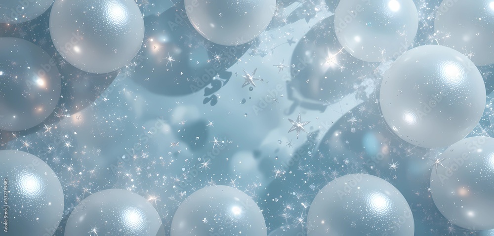 Clear glass flat lay with subtle frosted balloons, metallic reflections, and sparkles softly distorted by the surface. Clear glass flat lay with subtle frosted balloons, metallic reflections, and sparkles softly distorted by the surface.