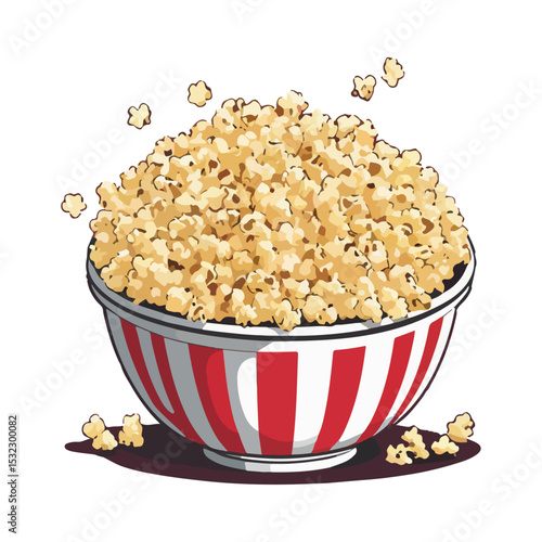 A bowl of popcorn vector