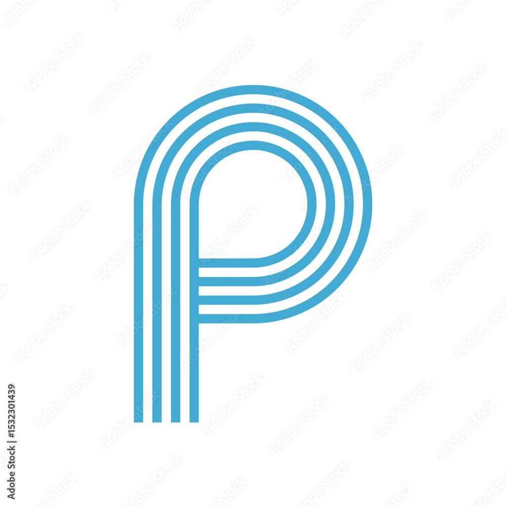 Naklejka premium Letter P logo icon design template.