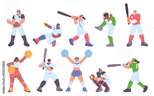 Baseball hand Drawn flat Original Collection