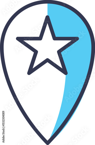 Star Location Pin Icon  A Simple, Modern Design for Maps and Navigation