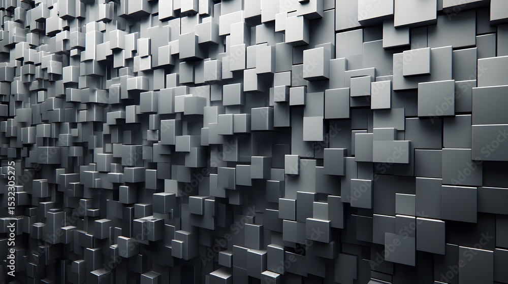 Fototapeta premium Abstract geometric background of many stacked squares.