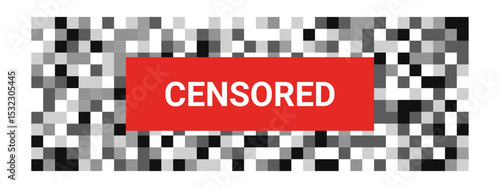 Censor pixel sign bar icon. Censorship square sign. Censor blur checkered texture symbol