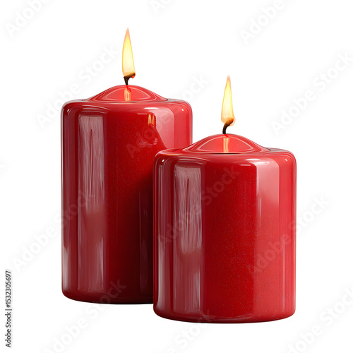 red candle on white background