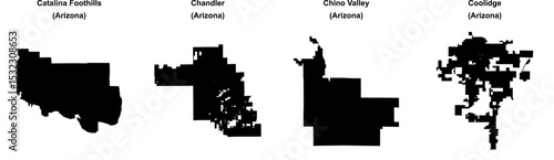 Catalina Foothills, Chandler, Chino Valley, Coolidge outline maps