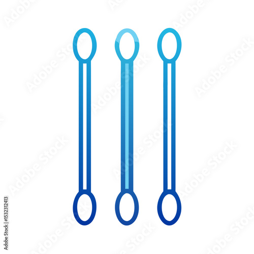 Vector illustration of cotton swabs, isolated on white background