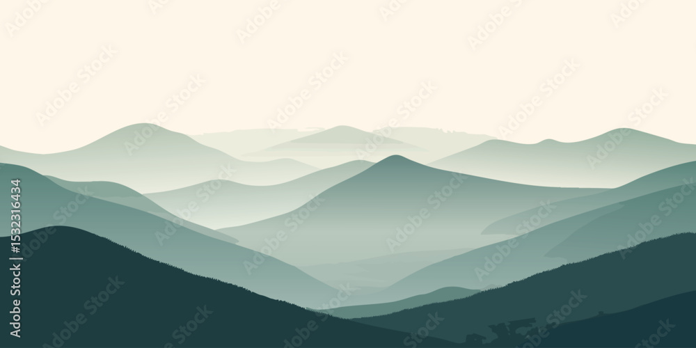 Obraz premium Misty Mountain Range