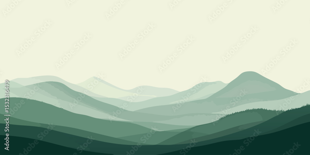 Naklejka premium Misty Mountain Range (1)