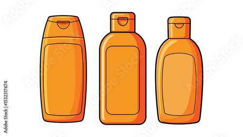 Illustration of shampoo bottles, vector design for product packaging and skincare