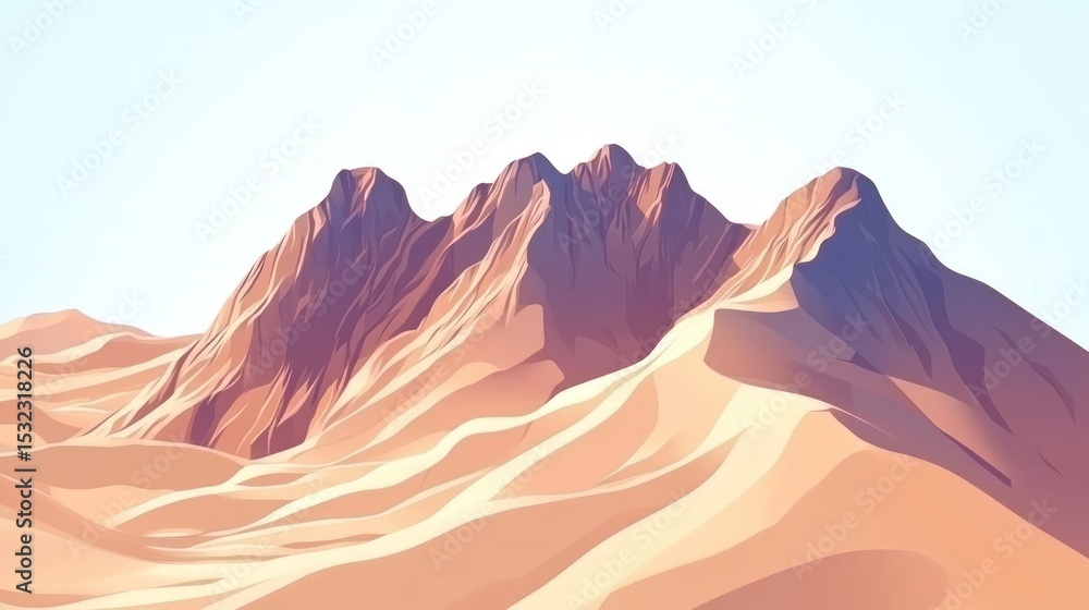 Naklejka premium Desert mountain range landscape