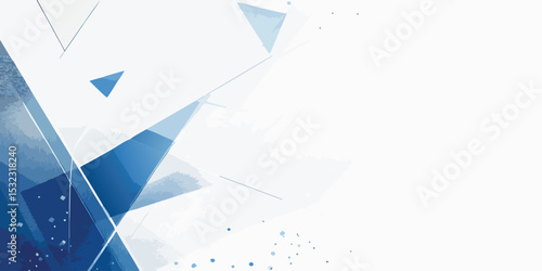 Abstract geometric design with layered, overlapping shapes in shades of blue and white