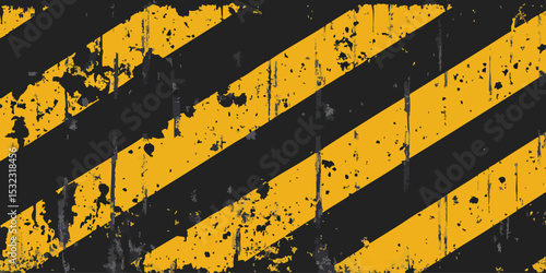 Distressed diagonal yellow and black stripes