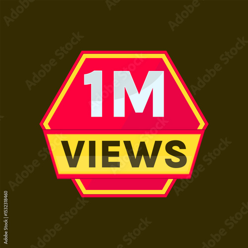 one million views badge design for thumbnail design
