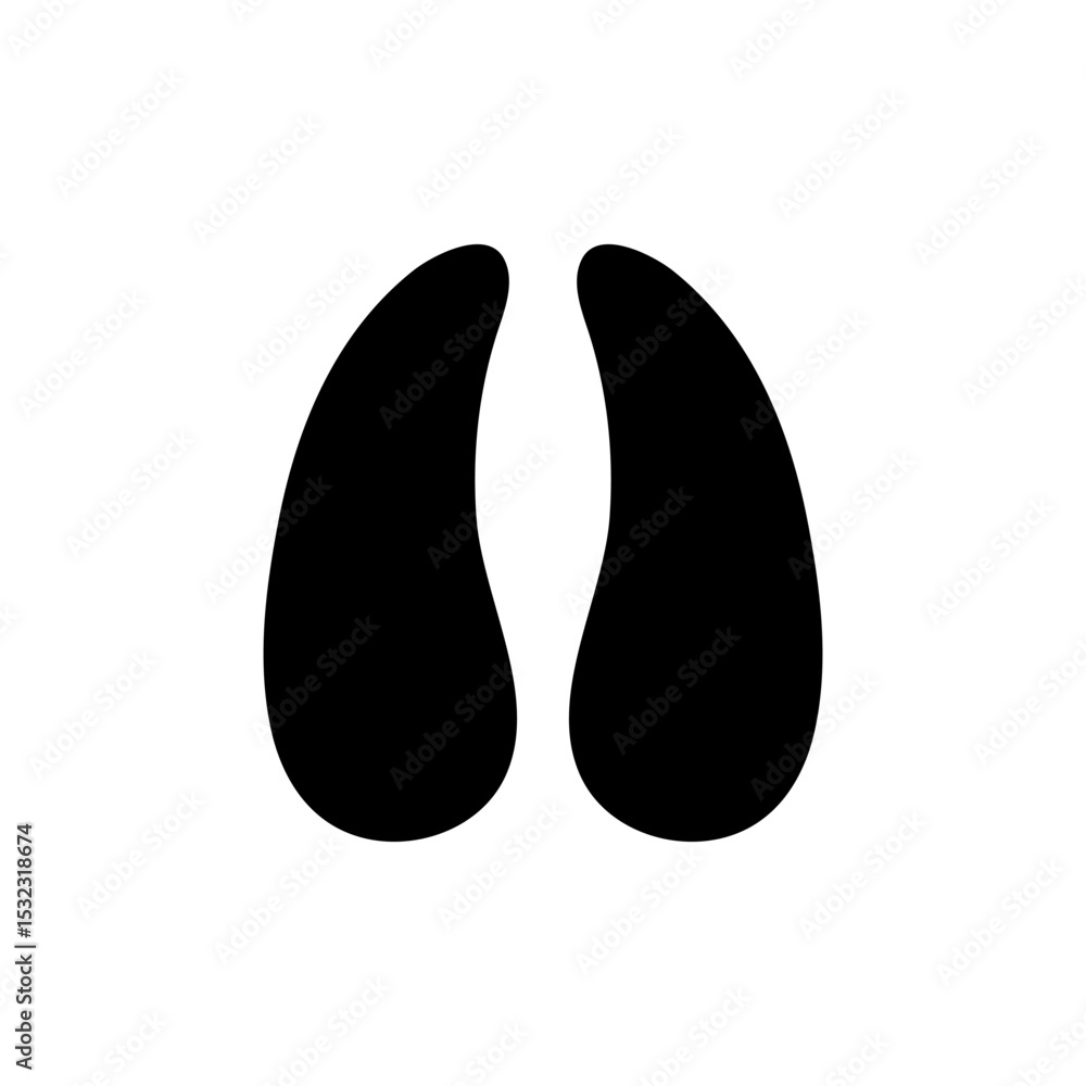 Giraffe footprint silhouette vector flat illustration design. Giraffe footprint silhouette vector flat illustration design.