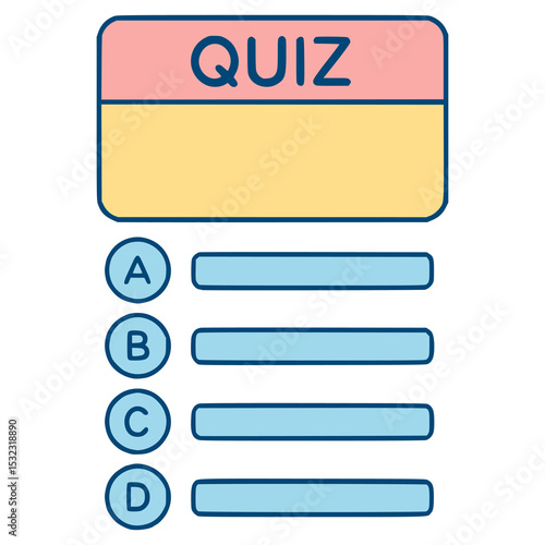 quiz trivia game multiple choice flat color vector illustration template design