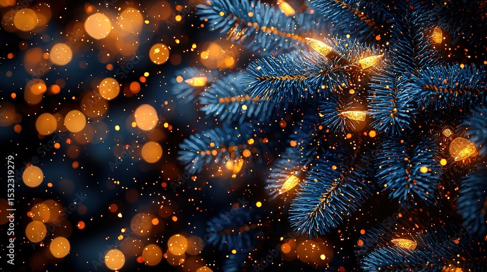Christmas festive background featuring glittering blue trees with a shimmering bokeh effect ideal for holiday designs and seasonal themes Christmas festive background featuring glittering blue trees with a shimmering bokeh effect ideal for holiday designs and seasonal themes