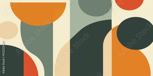 Abstract geometric shapes in warm earthy tones