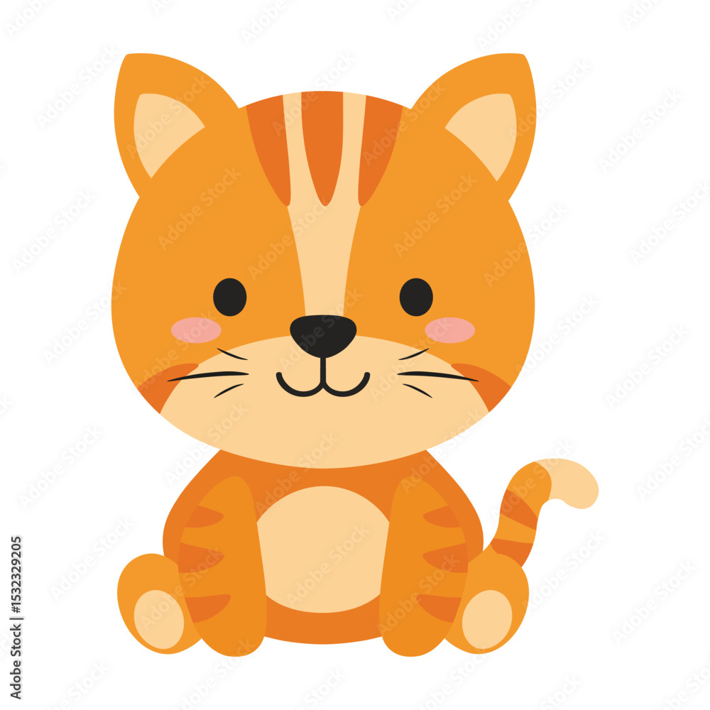 Fototapeta premium Cute Orange Cat Cartoon