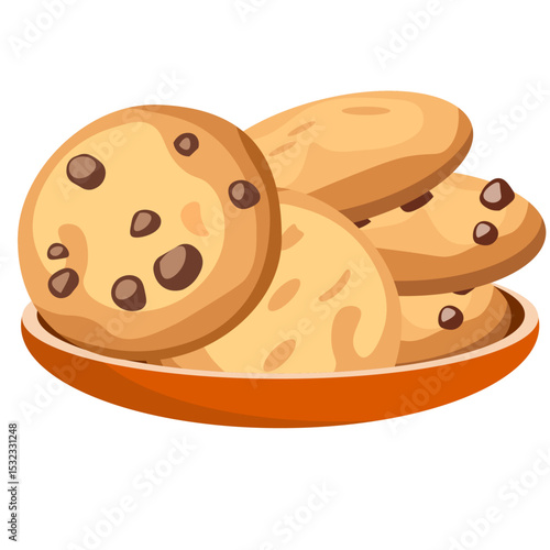 plate with shortbread cookies and chocolate