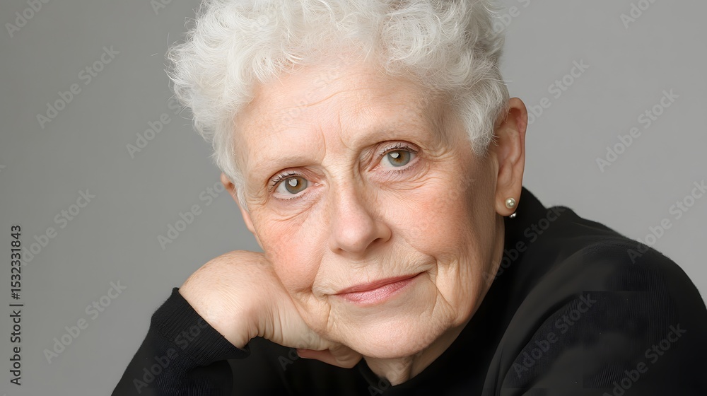 Close-up portrait of a senior woman. Close-up portrait of a senior woman.