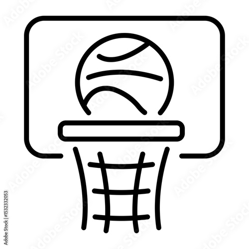 A linear style icon of basketball hoop