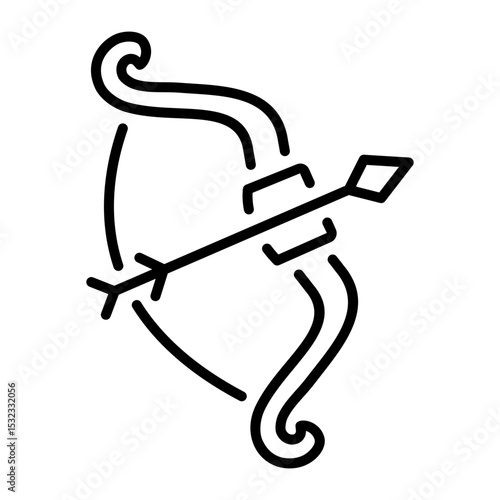 An outline style icon of archery