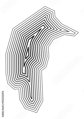 Symbol Map of the Territory Australian Capital Territory (Australia) showing the state border buffered inside with black tapering lines