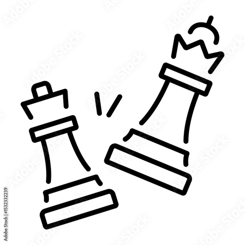 An outline style icon of chess game