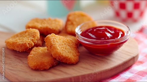 Wallpaper Mural Delicious and Crispy Chicken Nuggets Served with a Side of Ketchup. Torontodigital.ca