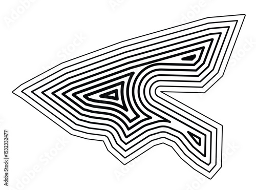 Symbol Map of the Kanton Basel-Stadt (Switzerland) showing the state border buffered inside with black tapering lines