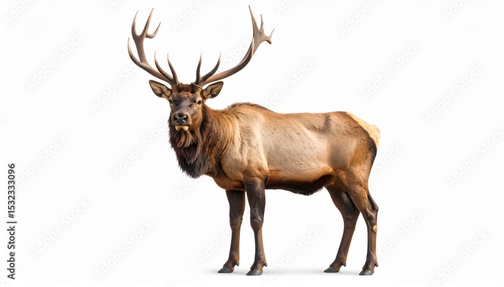 Fototapeta premium Elk over white background, no shadow