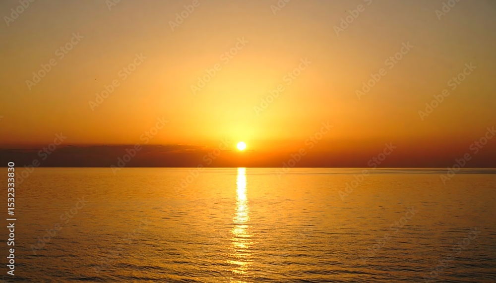Obraz premium Golden sunset over calm sea