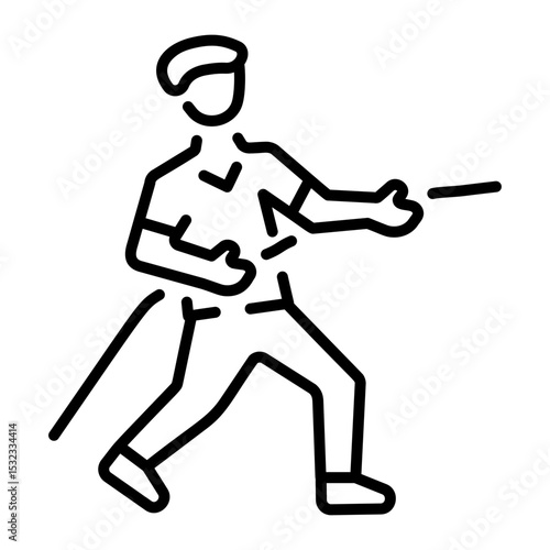 A linear style icon of rope pulling