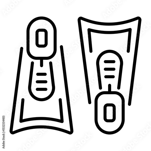 A line style icon of swimming flippers