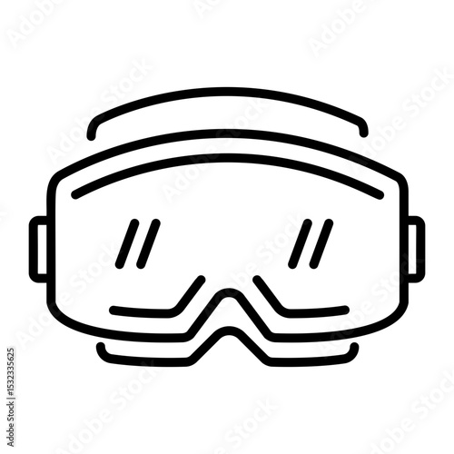 An outline style icon of ski goggles