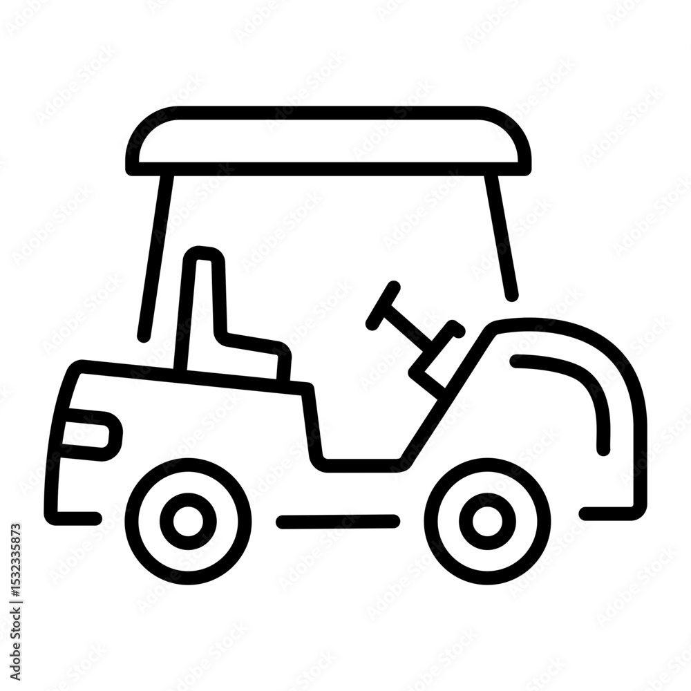 Fototapeta premium An outline style icon of golf cart