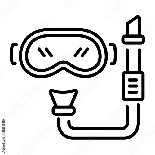 An outline style icon of scuba glasses