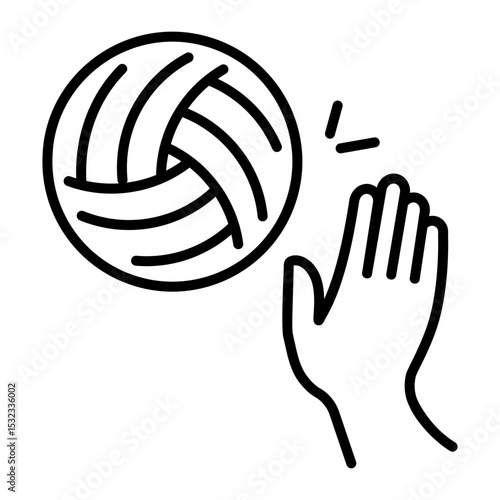 A linear style icon of volley ball