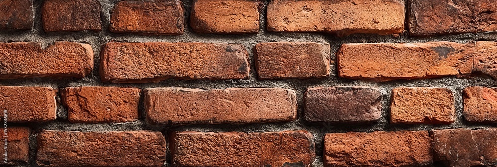 Fototapeta premium Rustic Charm in a Textured Panorama with Aged Brickwork and Time-Etched Surfaces for Design Use