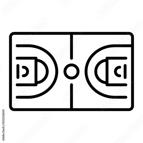 A line style icon of basketball court