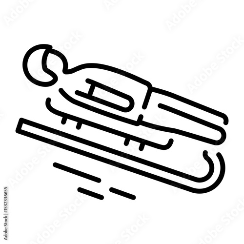 A linear style icon of luge